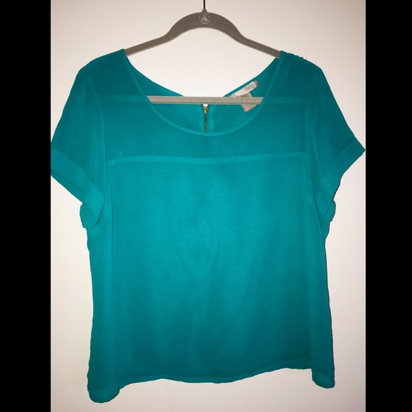 Forever 21 Tops - Forever 21 Love 21 teal short sleeve top large